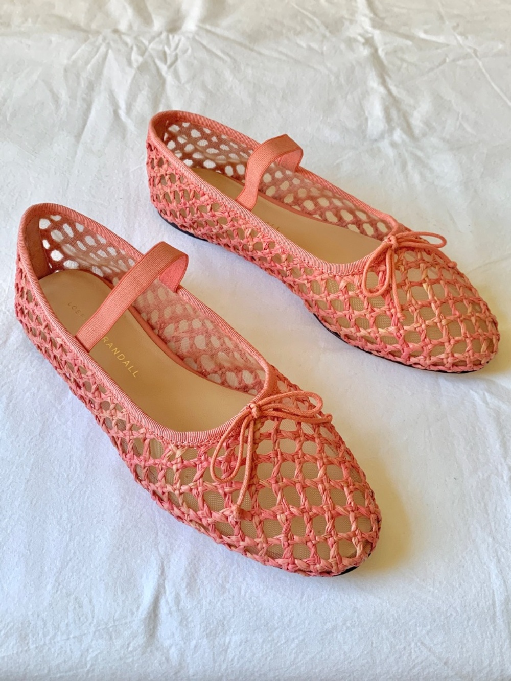 Loeffler Randall Leonie Crochet Flats Pink 6.5